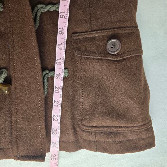 dELiA's Wool Blend Brown Hooded Zip Toggle Coat M Bella Swan Y2K Norm Thinsulate - Picture 10 of 12